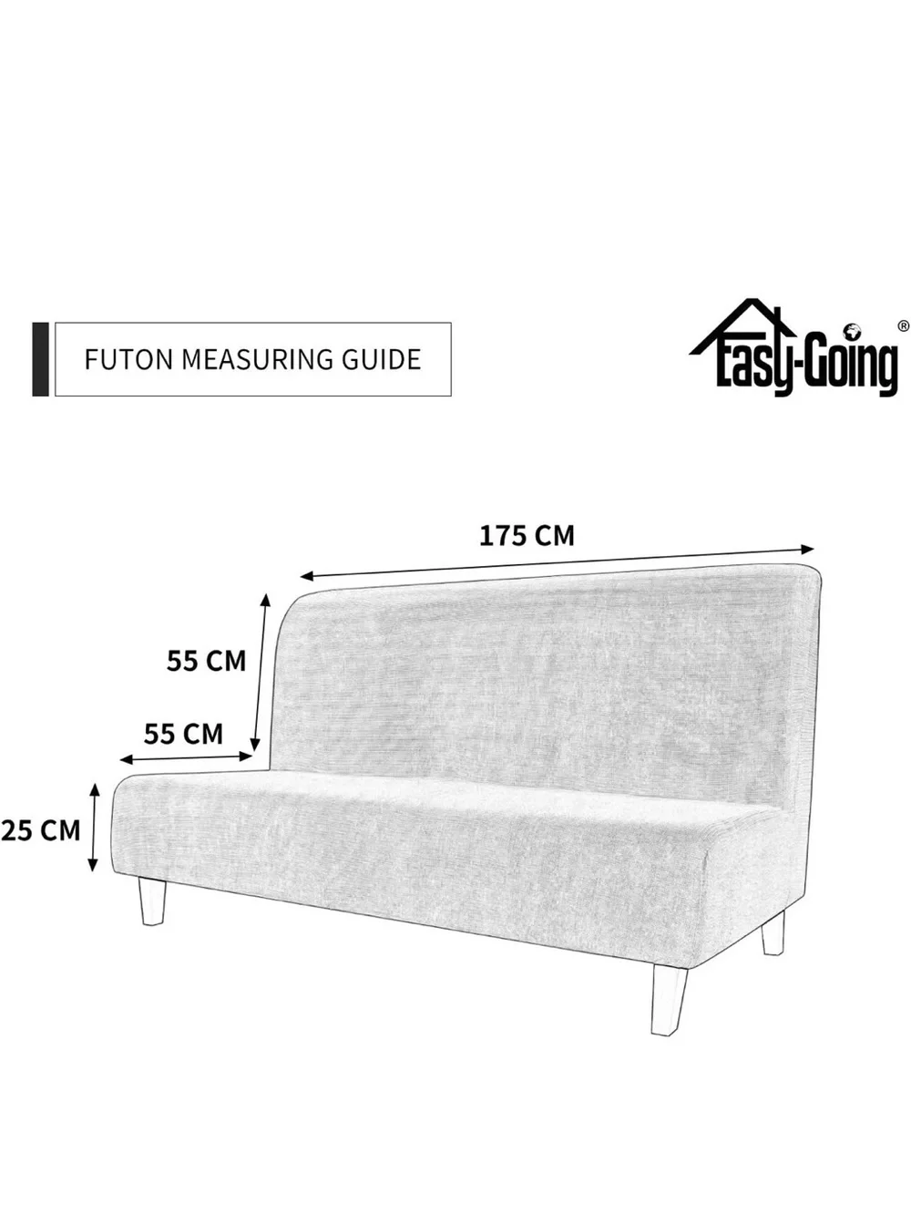 Dark Gray Stretch Futon Cover